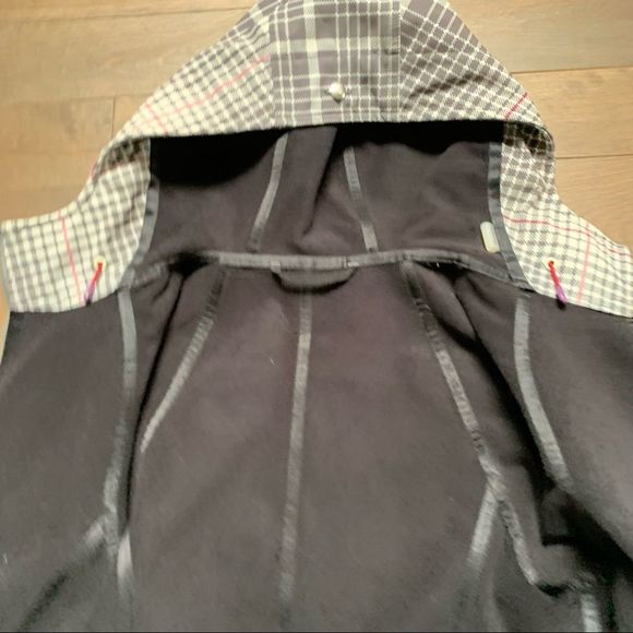 LULULEMON Apres Jacket Gray Multi Plaid Hooded Long Rain - Picture 11 of 12